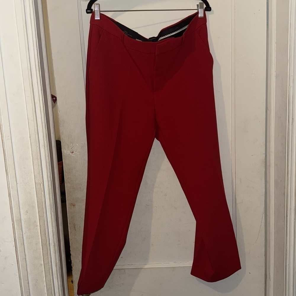 Banana Republic Avery Straight-Fit  Mid-Rise Red pant size 14 New With Tags